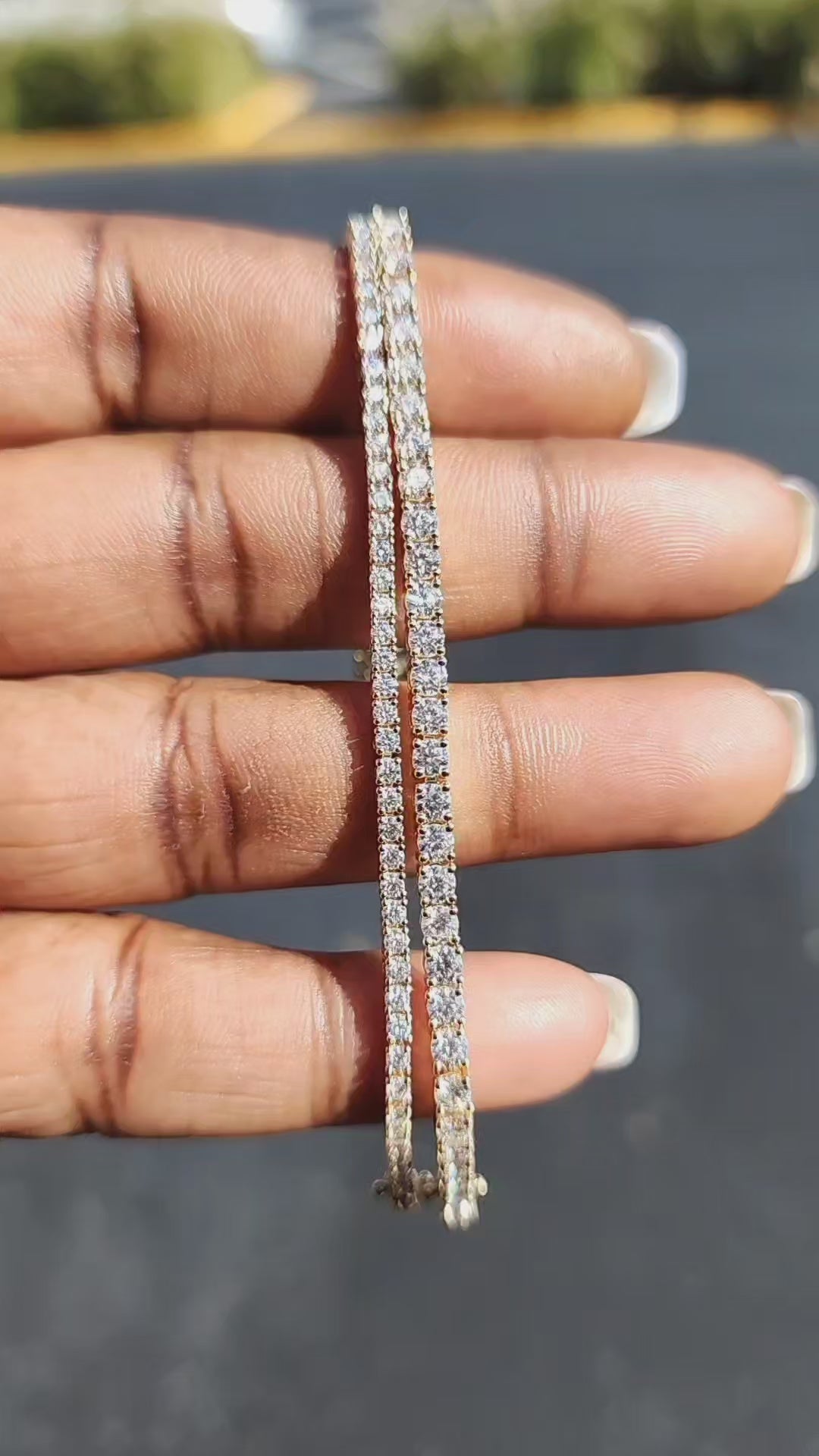 Personalized Capri Floating Diamond Bracelet- 14k Solid Gold - Oak
