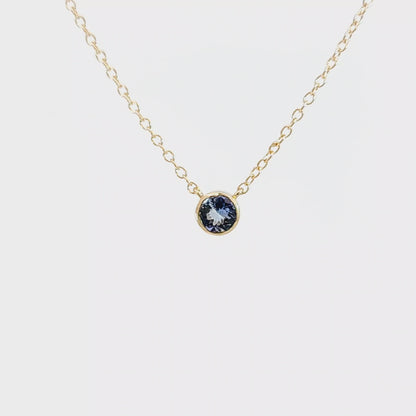 Round Tanzanite Solitaire Necklace