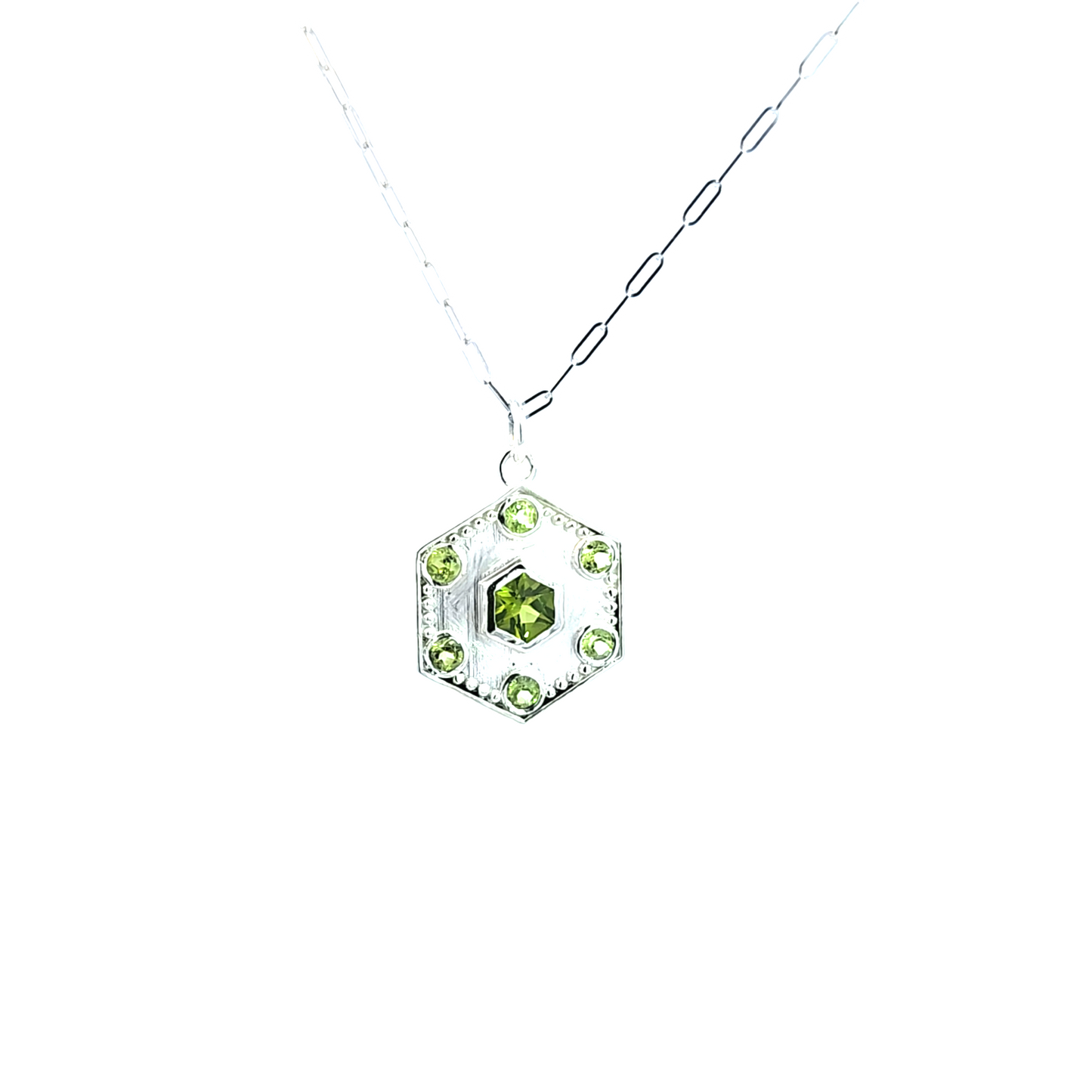 Sterling Silver Hexagon Pendant