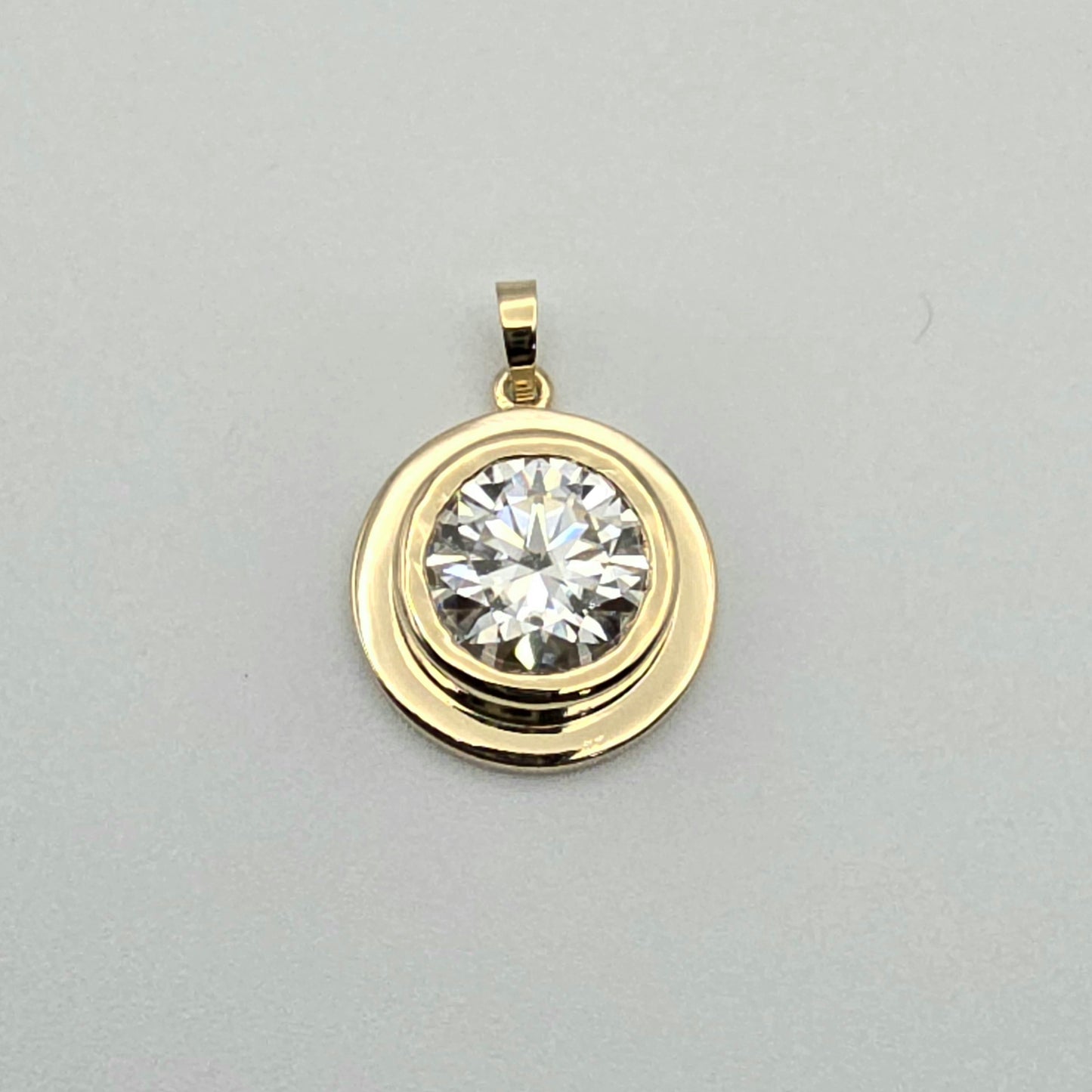 Black or White Moissanite 14k Pendant