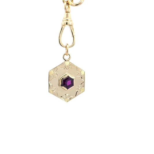 Purple Garnet Hexagon Pendant