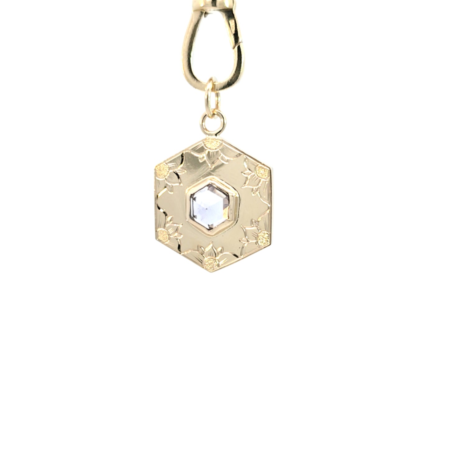 Rose Cut Sapphire Hexagon Pendant