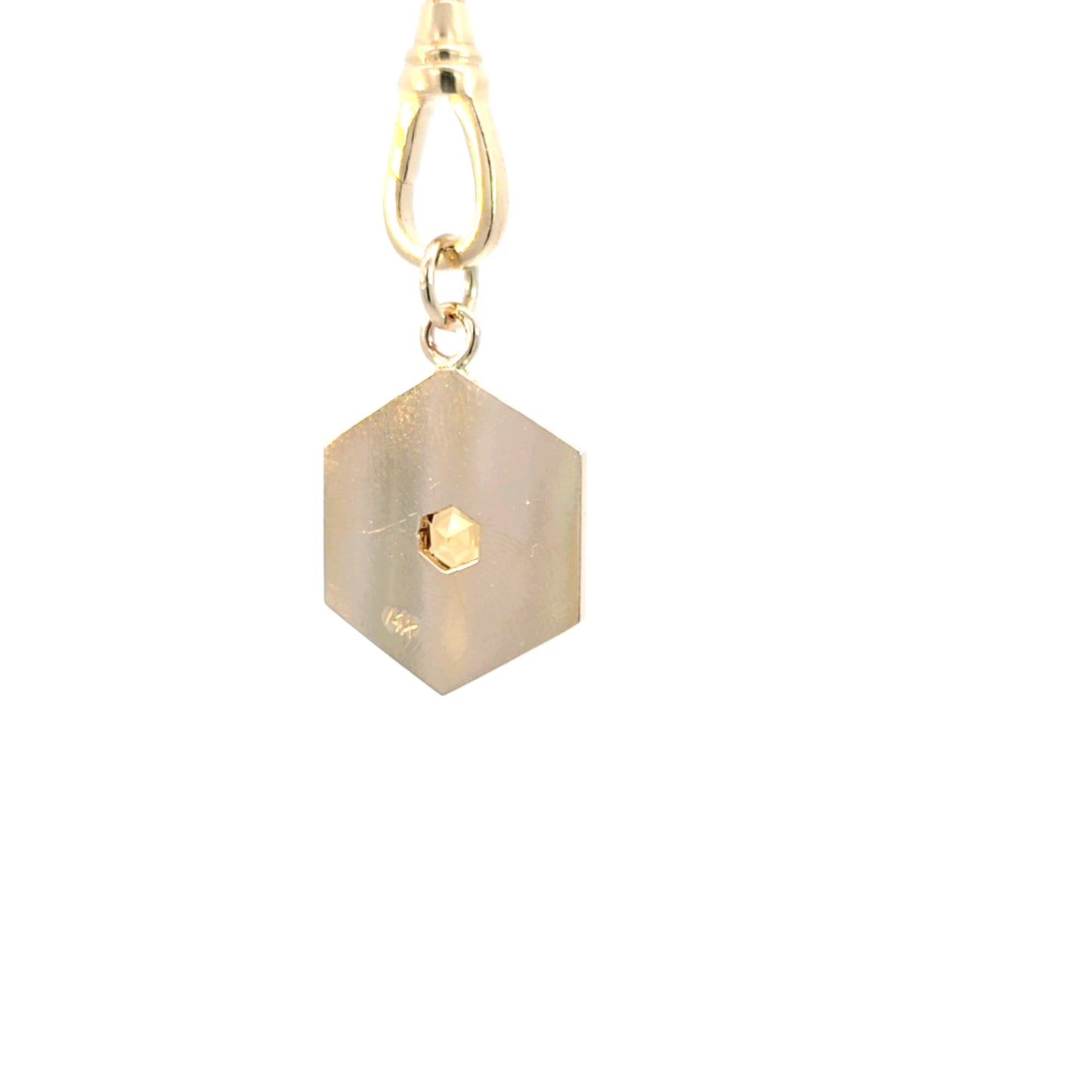 Gold Grossular Garnet Hexagon Pendant