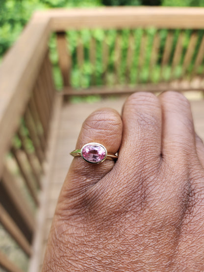 Pink Tourmaline Knife Edge Ring