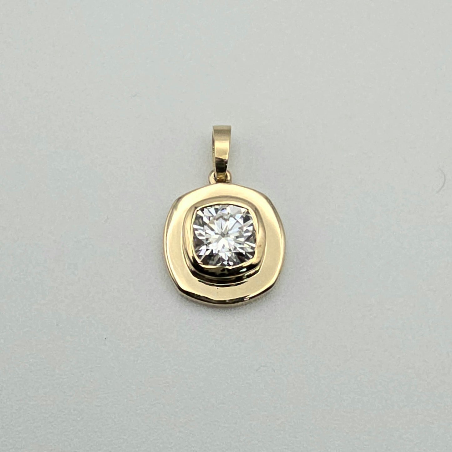 Cushion Moissanite 14k Pendant