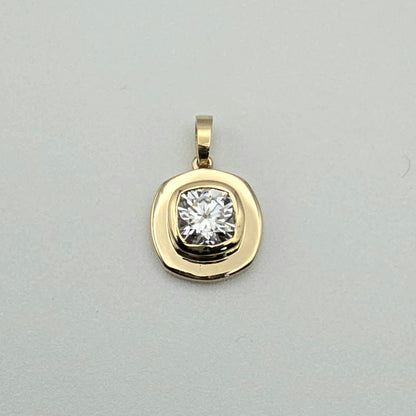 Cushion Moissanite 14k Pendant