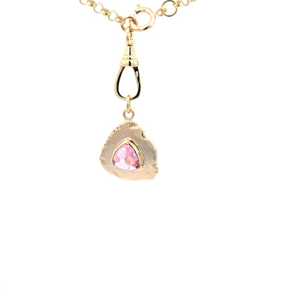 Pink Tourmaline Trillion Pendant