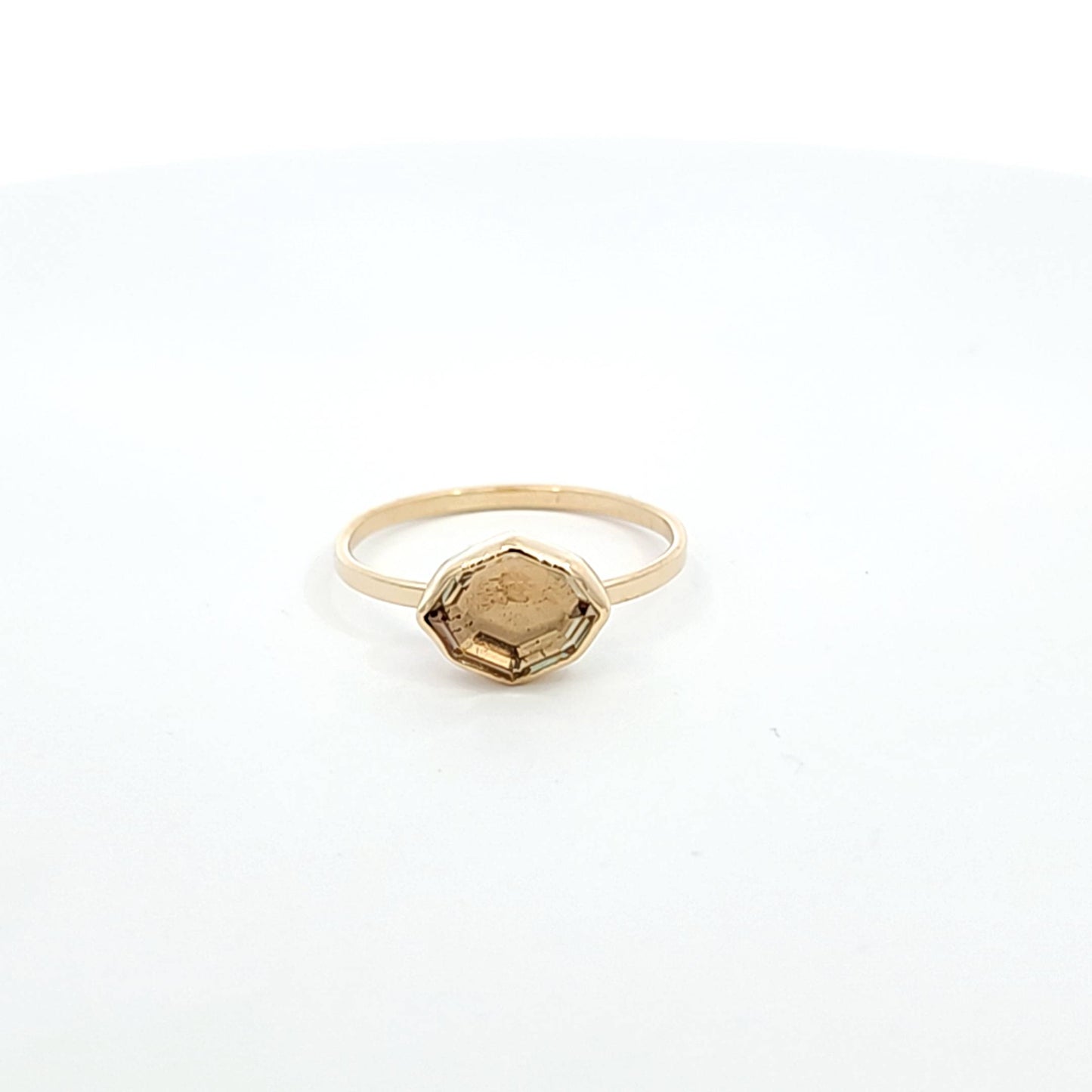 Sunstone E-W Hexagon Stacking Ring