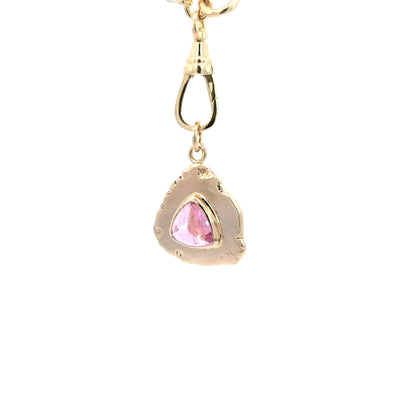 Pink Tourmaline Trillion Pendant