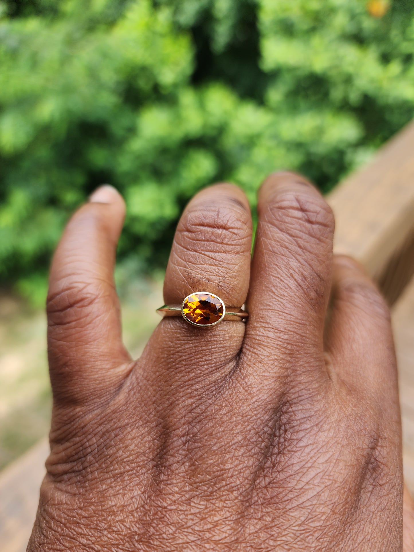 Citrine Knife Edge Ring