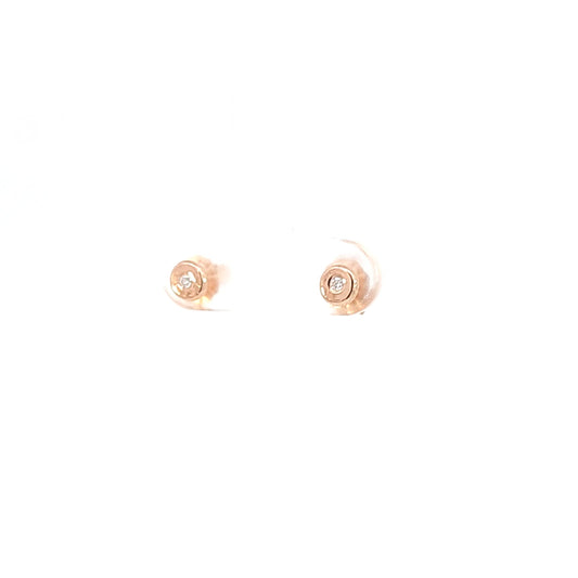 Rose Gold & Diamond Nugget Stud Earrings