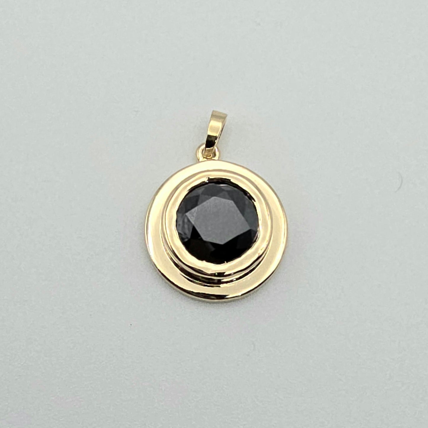 Black or White Moissanite 14k Pendant