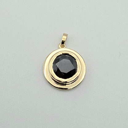 Black or White Moissanite 14k Pendant