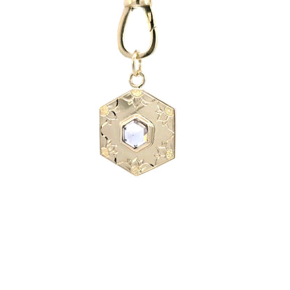 Rose Cut Sapphire Hexagon Pendant