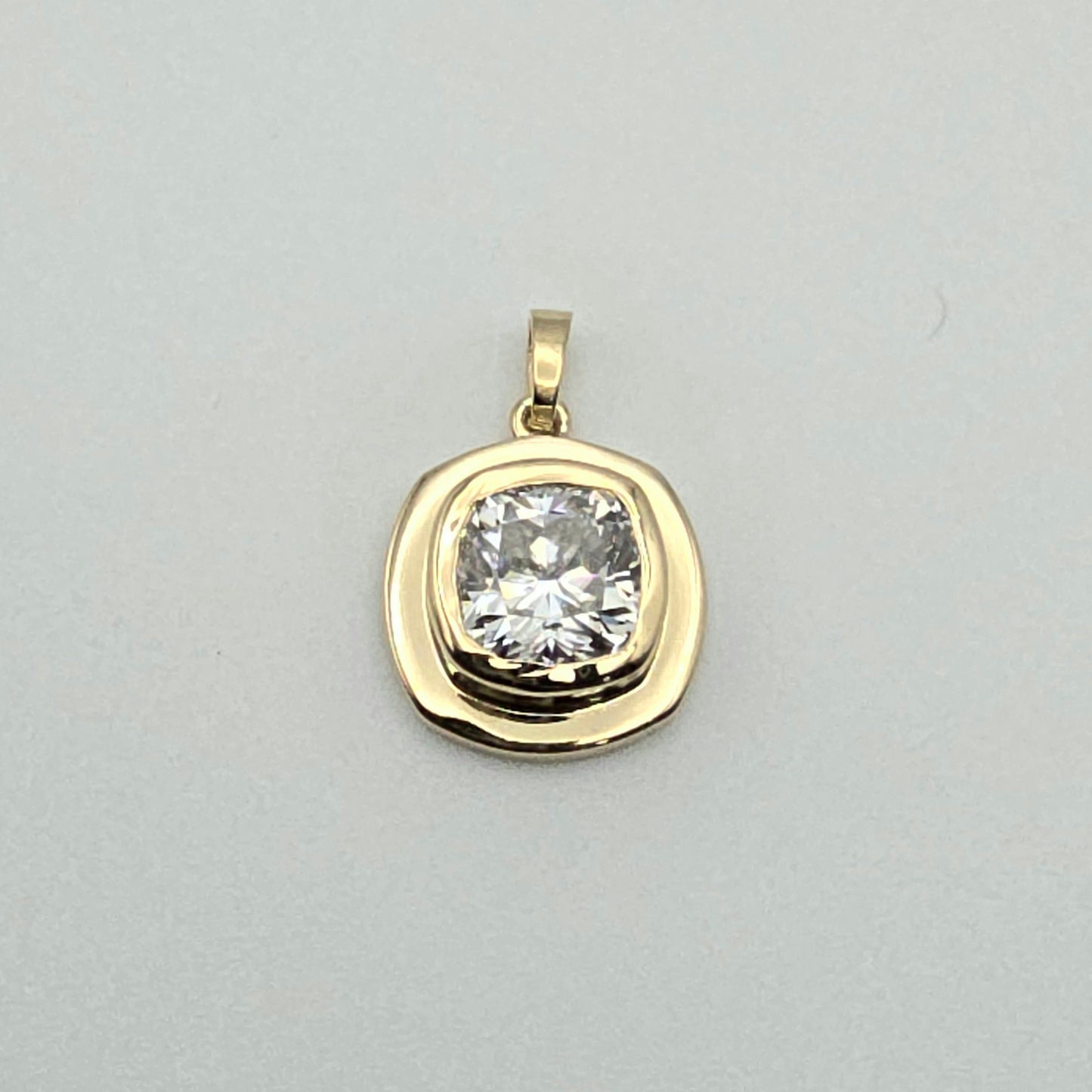 Cushion Moissanite 14k Pendant