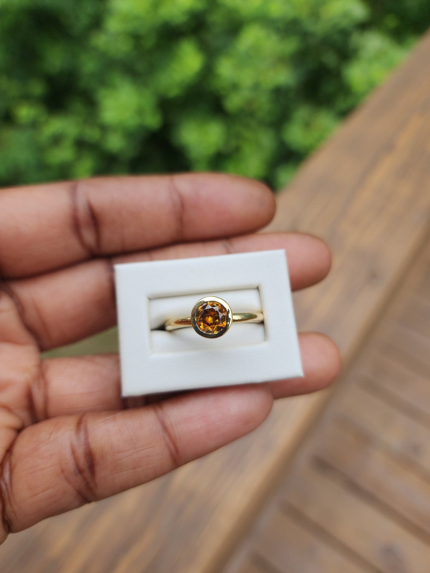 Sphene Ring in 18k Gold