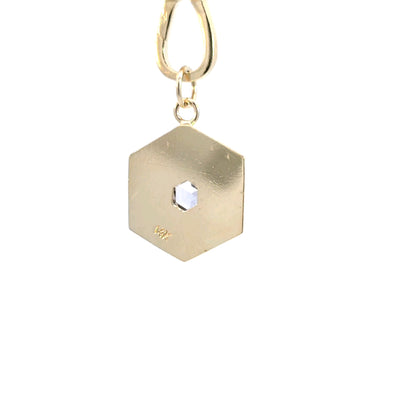 Rose Cut Sapphire Hexagon Pendant