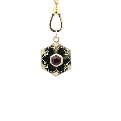 Spessatine Garnet Hexagon Pendant