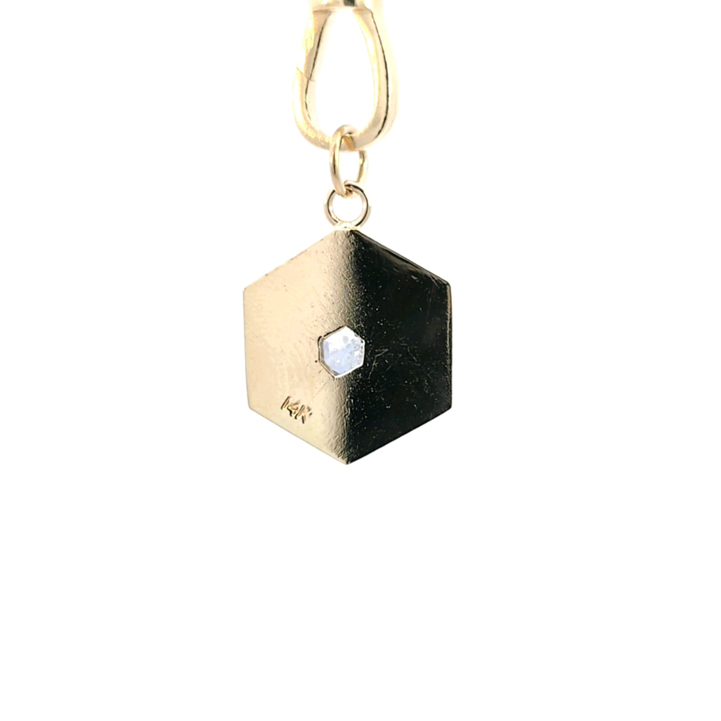 Steel Blue Sapphire Hexagon Pendant