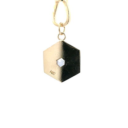 Steel Blue Sapphire Hexagon Pendant