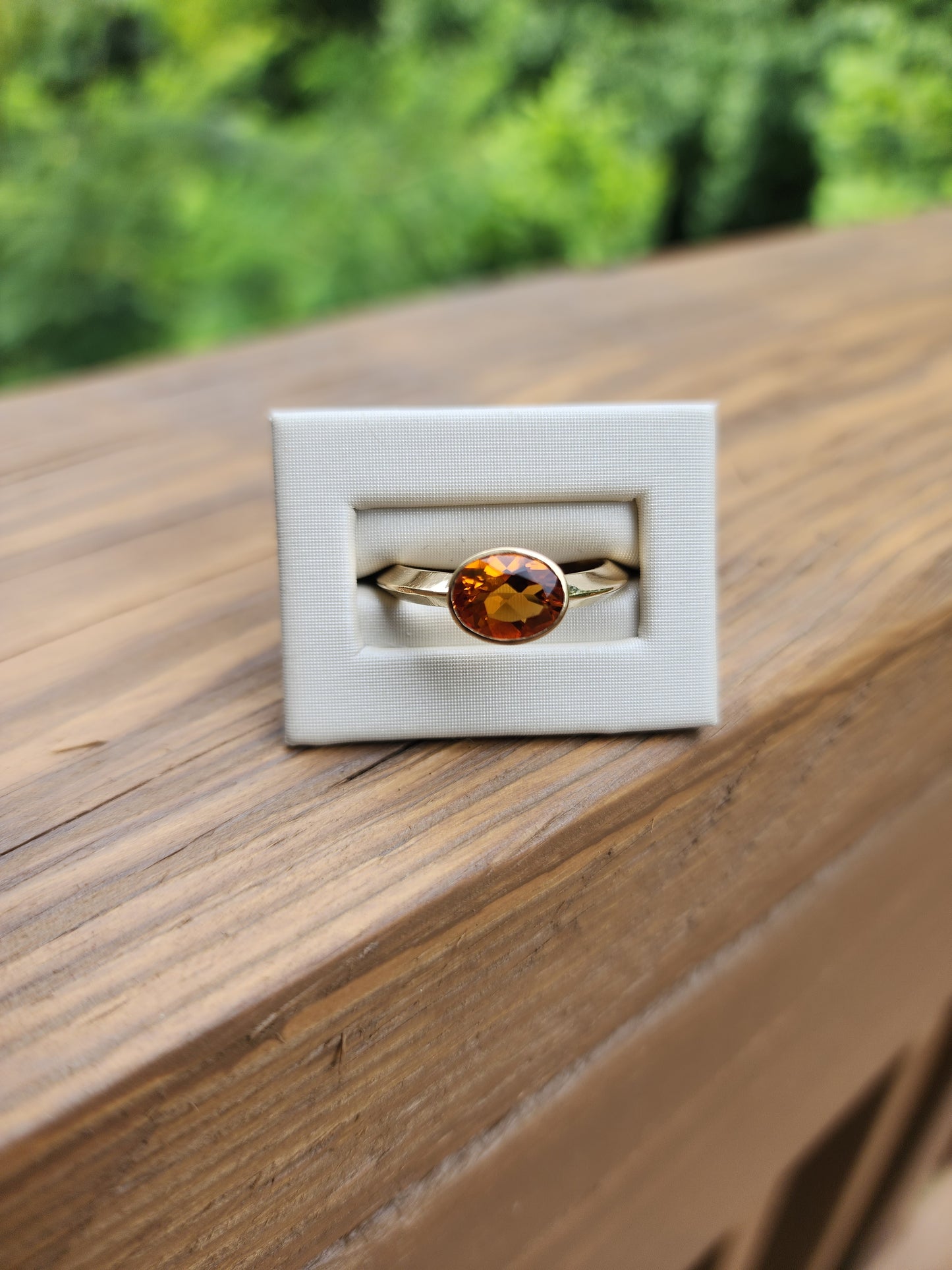 Citrine Knife Edge Ring