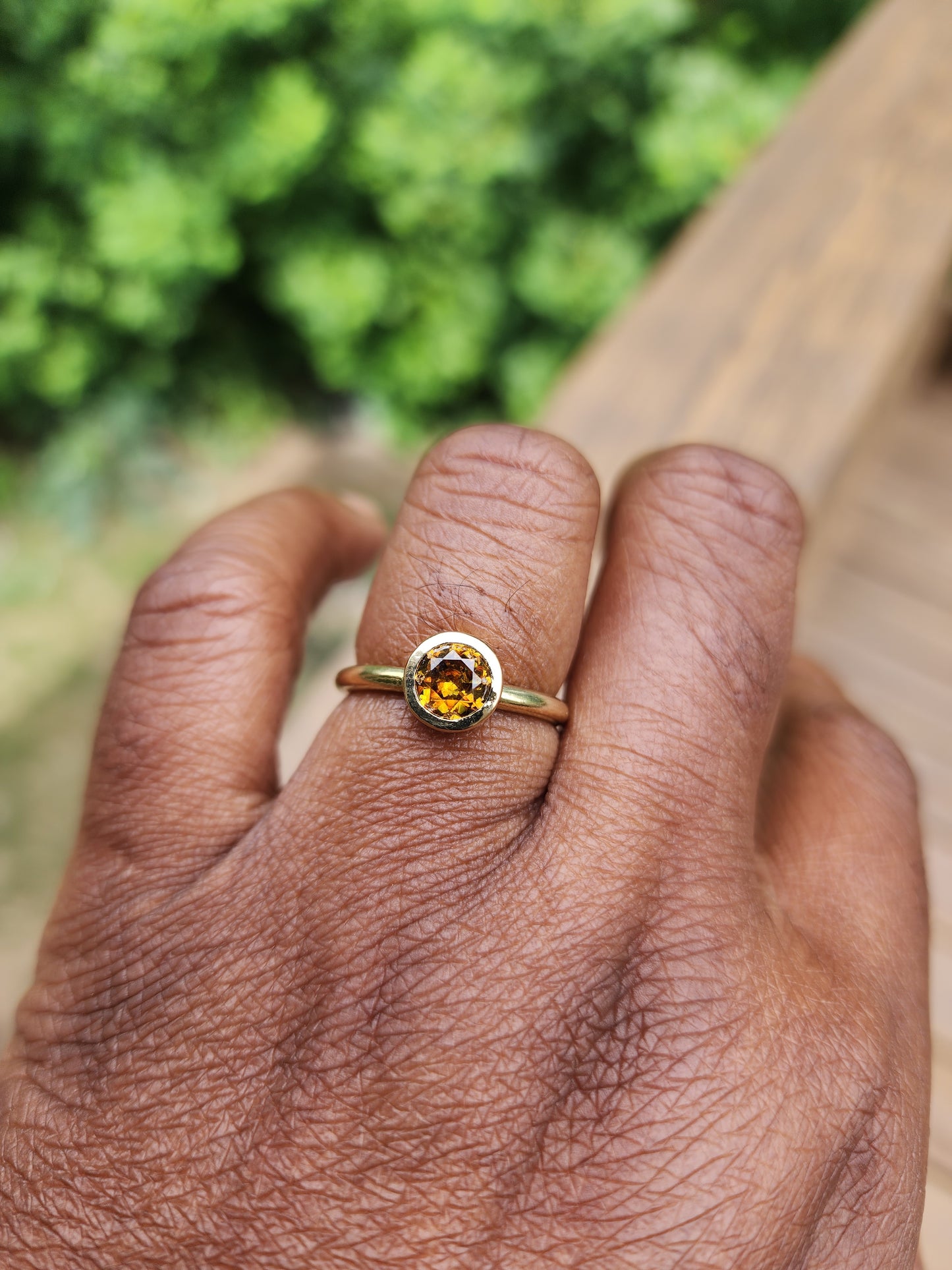 Sphene Ring in 18k Gold