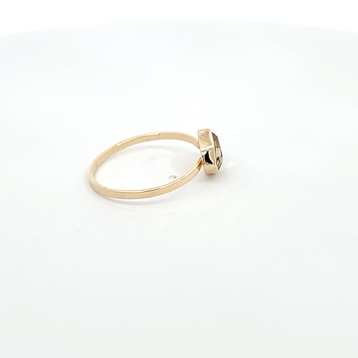 Sunstone E-W Hexagon Stacking Ring