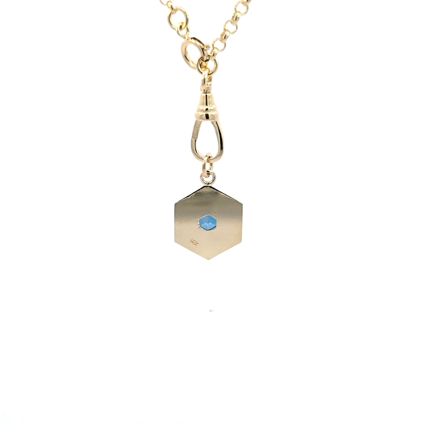 London Blue Topaz Hexagon Pendant