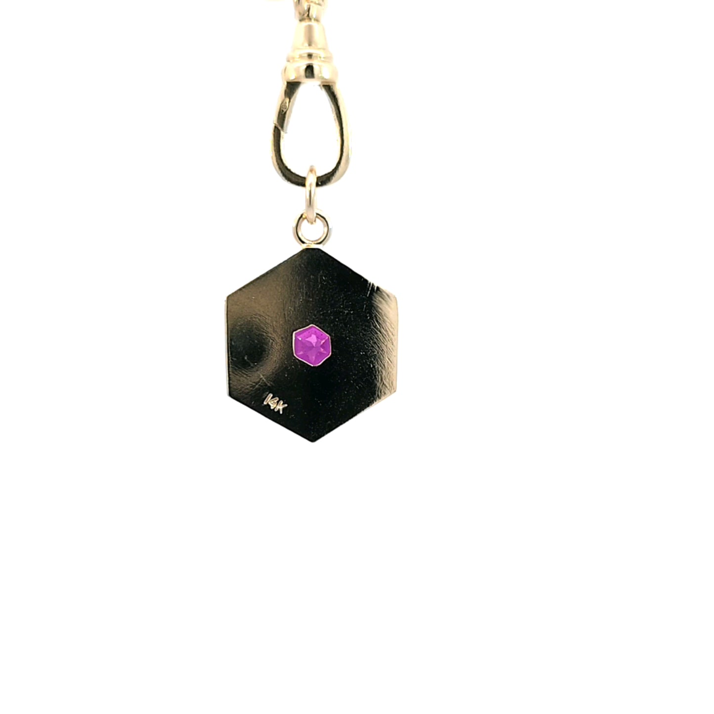 Purple Garnet Hexagon Pendant