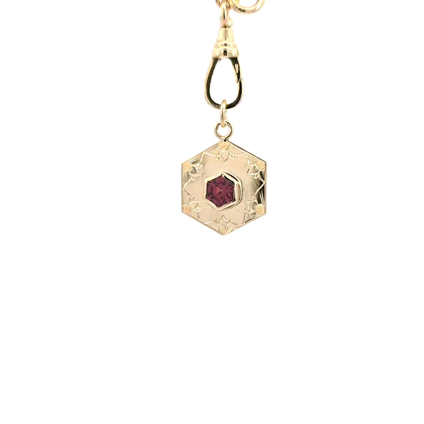 Malaya Garnet Hexagon Pendant 1