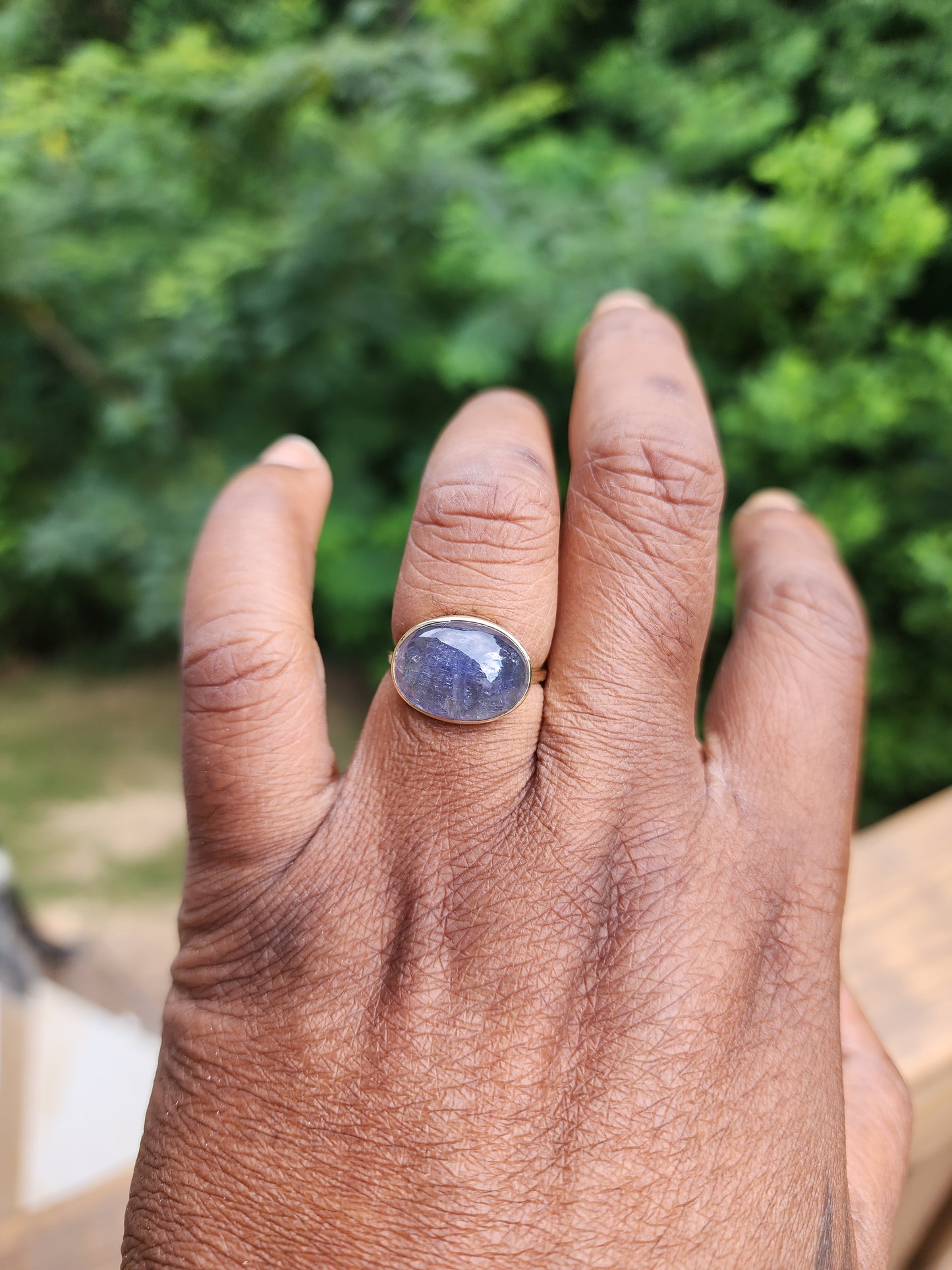 Oval Tanzanite Cabochon Ring