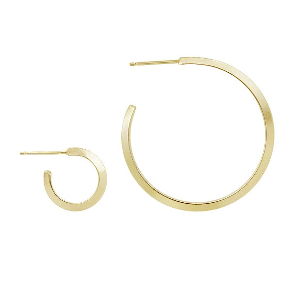 14k Gold Knife Edge Hoop Earrings – Didi Rose Jewelry